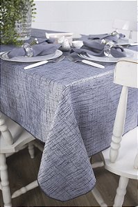 Toalha de Mesa Quadrada em Tecido Jacquard Preto Acinzentado e Prata Falso Liso Tradicional