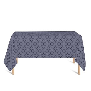 Toalha de Mesa Retangular em Tecido Jacquard Preto Acinzentado e Prata Geométrico Tradicional