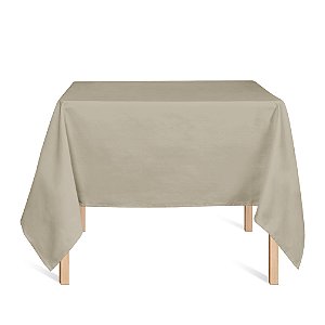 Toalha de Mesa Quadrada em Tecido Jacquard Bege e Marfim Liso Tradicional