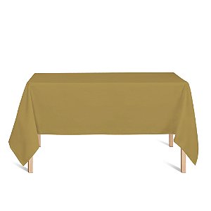 Toalha de Mesa Retangular em Tecido Jacquard Dourado e Preto Liso Tradicional