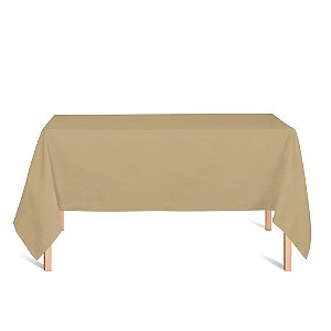Toalha de Mesa Retangular em Tecido Jacquard Dourado e Rosa Envelhecido Liso Tradicional
