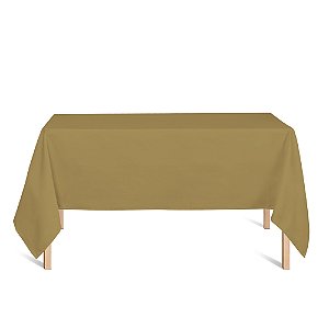 Toalha de Mesa Retangular em Tecido Jacquard Dourado Liso Tradicional