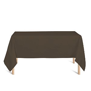 Toalha de Mesa Retangular em Tecido Jacquard Marrom e Bege Liso Tradicional