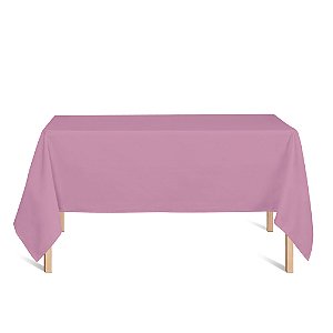 Toalha de Mesa Retangular em Tecido Jacquard Rosa Bebê Liso Tradicional
