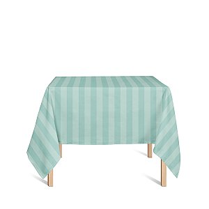Toalha de Mesa Quadrada em Tecido Jacquard Azul Tiffany Listrado Tradicional
