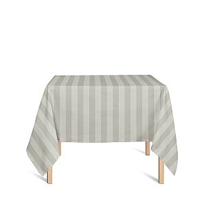Toalha de Mesa Quadrada em Tecido Jacquard Bege Marfim Listrado Tradicional