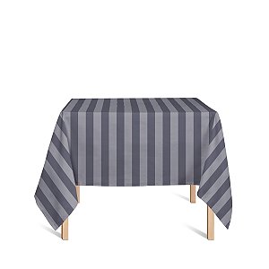 Toalha de Mesa Quadrada em Tecido Jacquard Cinza Chumbo Listrado Tradicional