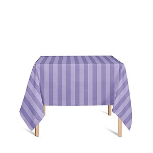 Toalha de Mesa Quadrada em Tecido Jacquard Lilás Listrado Tradicional
