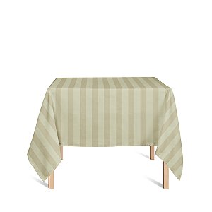 Toalha de Mesa Quadrada em Tecido Jacquard Pérola Listrado Tradicional