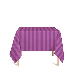 Toalha de Mesa Quadrada em Tecido Jacquard Pink Listrado Tradicional