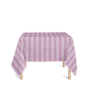 Toalha de Mesa Quadrada em Tecido Jacquard Rosa Bebê Listrado Tradicional
