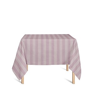 Toalha de Mesa Quadrada em Tecido Jacquard Rosa Envelhecido Listrado Tradicional