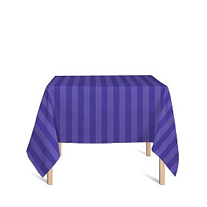 Toalha de Mesa Quadrada em Tecido Jacquard Roxo Listrado Tradicional