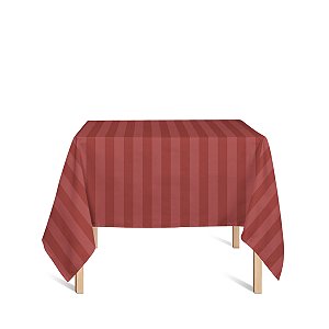 Toalha de Mesa Quadrada em Tecido Jacquard Vermelho Listrado Tradicional