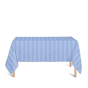 Toalha de Mesa Retangular em Tecido Jacquard Azul Bebê Celeste Listrado Tradicional