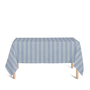 Toalha de Mesa Retangular em Tecido Jacquard Azul Bebê Listrado Tradicional