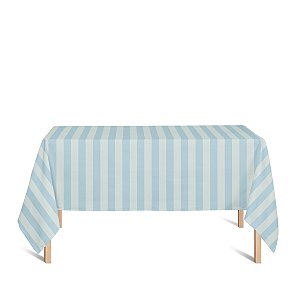 Toalha de Mesa Retangular em Tecido Jacquard Azul e Prata Frozen Listrado Tradicional