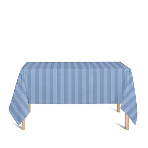 Toalha de Mesa Retangular em Tecido Jacquard Azul Piscina Listrado Tradicional