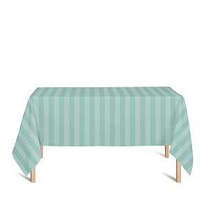 Toalha de Mesa Retangular em Tecido Jacquard Azul Tiffany Listrado Tradicional
