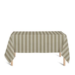 Toalha de Mesa Retangular em Tecido Jacquard Bege Escuro (Fendi) Listrado Tradicional
