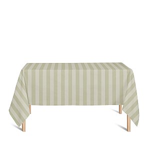 Toalha de Mesa Retangular em Tecido Jacquard Bege Listrado Tradicional