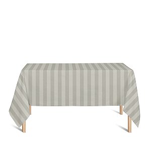 Toalha de Mesa Retangular em Tecido Jacquard Bege Marfim Listrado Tradicional