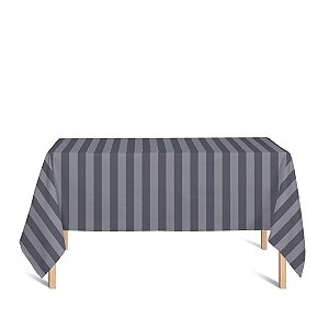 Toalha de Mesa Retangular em Tecido Jacquard Cinza Chumbo Listrado Tradicional