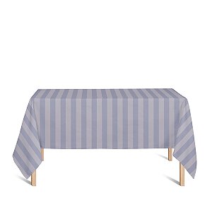 Toalha de Mesa Retangular em Tecido Jacquard Cinza Listrado Tradicional