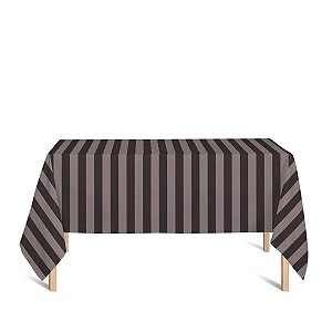 Toalha de Mesa Retangular em Tecido Jacquard Marrom Listrado Tradicional
