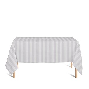 Toalha de Mesa Retangular em Tecido Jacquard Off-White Listrado Tradicional