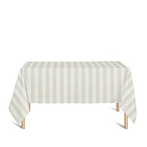 Toalha de Mesa Retangular em Tecido Jacquard Palha Crú (Rústico) Listrado Tradicional
