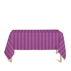 Toalha de Mesa Retangular em Tecido Jacquard Pink Listrado Tradicional