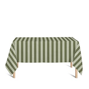 Toalha de Mesa Retangular em Tecido Jacquard Verde Pistache Listrado Tradicional