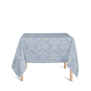 Toalha de Mesa Quadrada em Tecido Jacquard Azul Bebê Medalhão Tradicional