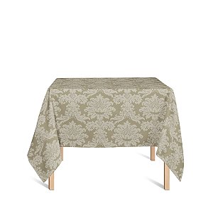 Toalha de Mesa Quadrada em Tecido Jacquard Bege Escuro (Fendi) Medalhão Tradicional