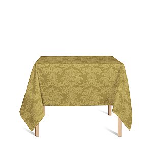 Toalha de Mesa Quadrada em Tecido Jacquard Dourado Ouro Vibrante Medalhão Tradicional