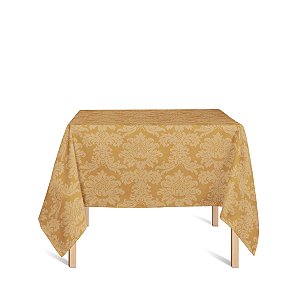 Toalha de Mesa Quadrada em Tecido Jacquard Laranja Medalhão Tradicional