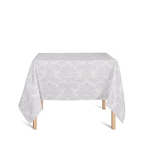 Toalha de Mesa Quadrada em Tecido Jacquard Off-White Medalhão Tradicional