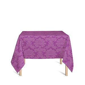 Toalha de Mesa Quadrada em Tecido Jacquard Pink Medalhão Tradicional