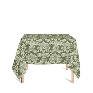 Toalha de Mesa Quadrada em Tecido Jacquard Verde Pistache Medalhão Tradicional