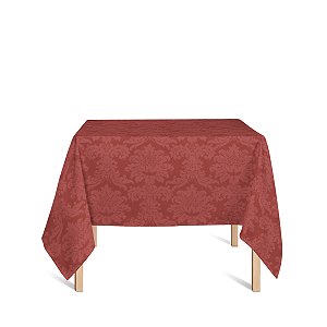 Toalha de Mesa Quadrada em Tecido Jacquard Vermelho Medalhão Tradicional