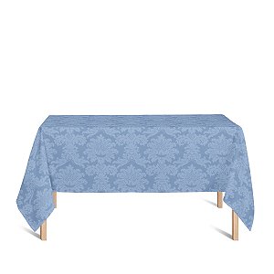 Toalha de Mesa Retangular em Tecido Jacquard Azul Piscina Medalhão Tradicional