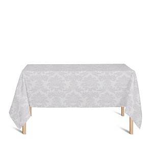 Toalha de Mesa Retangular em Tecido Jacquard Off-White Medalhão Tradicional