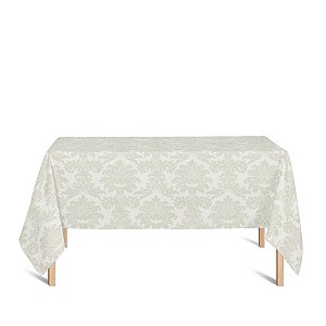 Toalha de Mesa Retangular em Tecido Jacquard Palha Crú (Rústico) Medalhão Tradicional