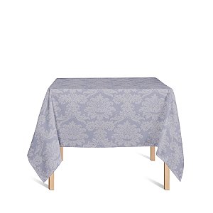 Toalha de Mesa Quadrada em Tecido Jacquard 100% Poliéster Medalhão Cinza