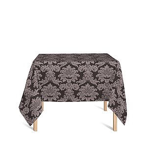 Toalha de Mesa Quadrada em Tecido Jacquard 100% Poliéster Medalhão Marrom