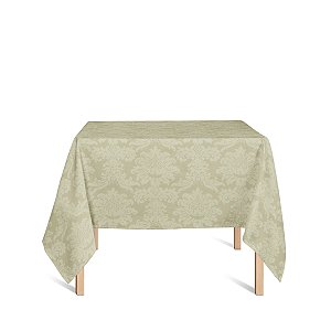 Toalha de Mesa Quadrada em Tecido Jacquard 100% Poliéster Medalhão Pérola