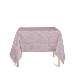 Toalha de Mesa Quadrada em Tecido Jacquard 100% Poliéster Medalhão Rosa Envelhecido