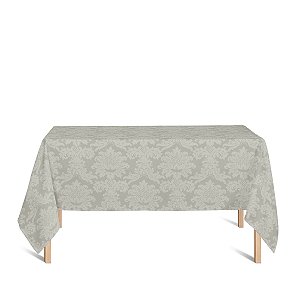 Toalha de Mesa Retangular em Tecido Jacquard 100% Poliéster Medalhão Bege Marfim