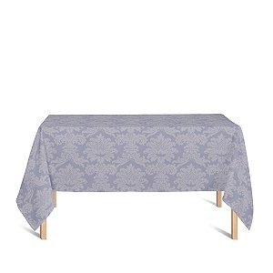 Toalha de Mesa Retangular em Tecido Jacquard 100% Poliéster Medalhão Cinza